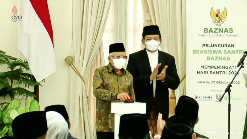 Wapres Ma`ruf Amin Luncurkan Beasiswa Santri BAZNAS 2022