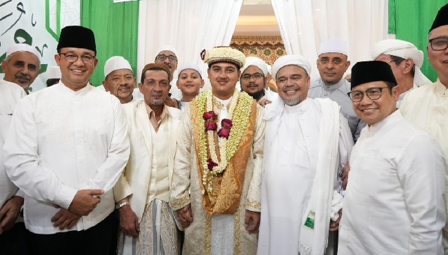 Anies dan Cak Imin Hadiri Pernikahan Putri Habib Rizieq