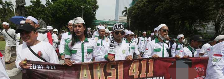 Massa Aksi Reuni 411 Gelar Aksi di Depan Patung Kuda