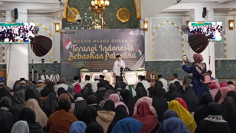 Ribuan Umat Islam Hadiri Bogor Ngaos Qur’an ke-V, Terangi Indonesia Bebaskan Palestina