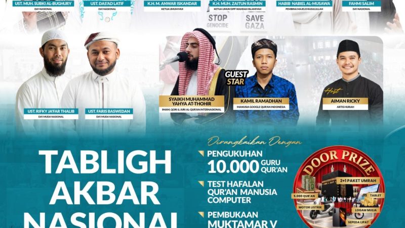 Deretan Da’i Nasional Siap Meriahkan Tabligh Akbar Nasional dan Pembukaan Muktamar V Wahdah Islamiyah di Masjid Istiqlal Besok