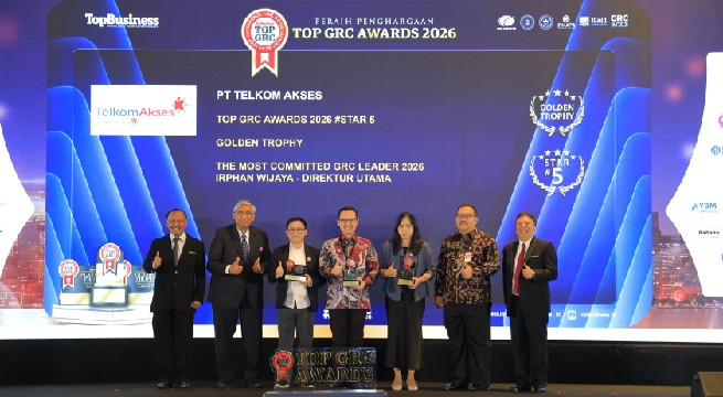 Raih Golden Trophy dan The Most Committed GRC Leader 2026, Telkom Akses Perkuat Tata Kelola, Manajemen Risiko, Kepatuhan, dan ESG