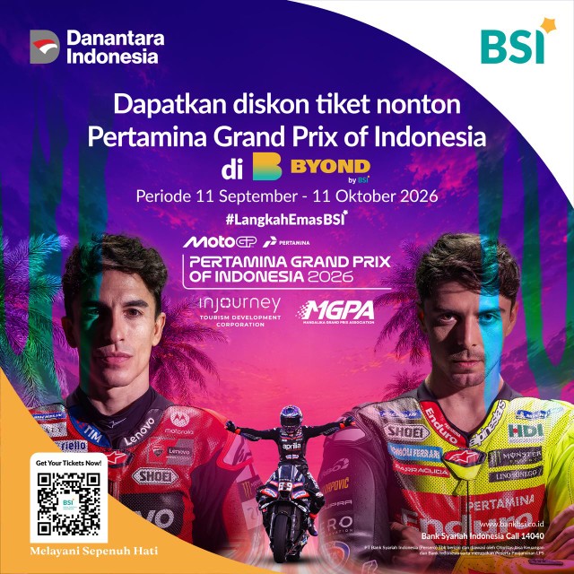 BYOND by BSI Hadirkan Promo Tiket MotoGP Mandalika, Diskon hingga Rp375 Ribu